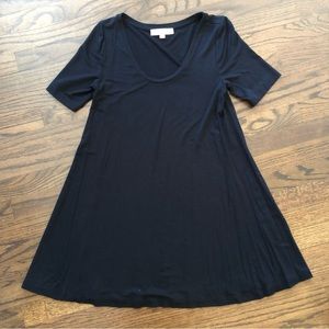 Loft black scoop neck swing dress